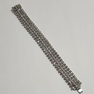 B David Vintage Rhinestone Bracelet in Silver